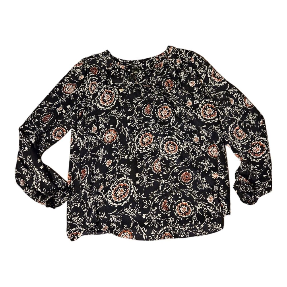 Ann Taylor XS Long Sleeve Floral Blouse